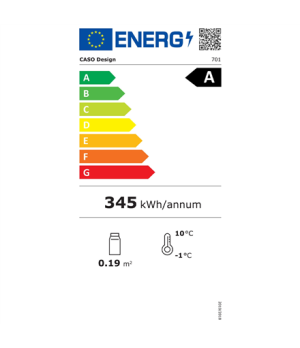 Caso | Barbecue Cooler | S-L | Energy efficiency class A | Free standing | Stainless steel