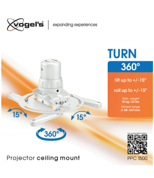 Vogels | Projector Ceiling mount | Turn, Tilt | Maximum weight (capacity) 15 kg | White