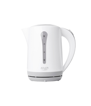 Kettle | Adler | AD 1244 | Standard kettle | 2000 W | 2.5 L | Plastic | 360° rotational base | White