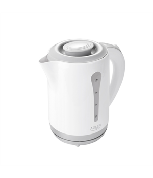 Kettle | Adler | AD 1244 | Standard kettle | 2000 W | 2.5 L | Plastic | 360° rotational base | White