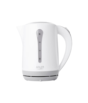 Kettle | Adler | AD 1244 | Standard kettle | 2000 W | 2.5 L | Plastic | 360° rotational base | White