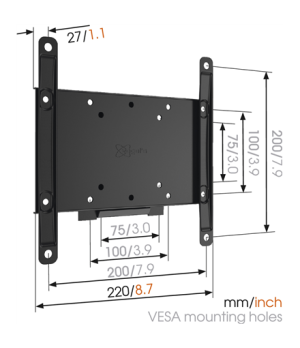 Vogels | Wall mount | MA2000-A1 | Fixed | 26-40 " | Maximum weight (capacity) 30 kg | Black