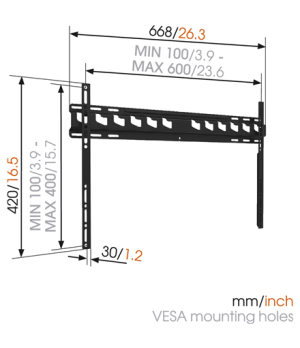 Vogels | Wall mount | MA4000-A1 | Fixed | 40-80 " | Maximum weight (capacity) 80 kg | Black