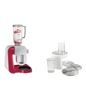 Bosch | MUM58720 | 1000 W | Number of speeds 7 | Bowl capacity 3.9 L | Grey, Red, Stainless