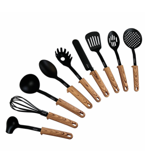 Stoneline | Back To Nature | 17898 | Kitchen utensil set | 9 pc(s) | Dishwasher proof | Black/ Wooden Look