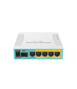 Mikrotik Wired Ethernet Router RB960PGS, hEX PoE, CPU 800MHz, 128MB RAM, 16MB, 1xSFP, 5xGigabit LAN, 1xUSB, Power Output On port