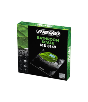 Mesko | Bathroom scales | MS 8149 | Maximum weight (capacity) 150 kg | Accuracy 100 g | Black/ green