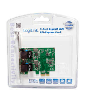 Logilink PC0075, 2-port Gigabit PCI Express network card | Logilink | 2 x Gigabit Lan (RJ 45) | PCIe