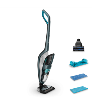 Philips PowerPro Aqua Vacuum cleaner and Mopping System FC6409/01 Handstick 3in1 Wet and dry Petrol blue metallic 25.2 V Warrant