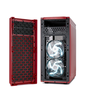 Fractal Design | Focus G | FD-CA-FOCUS-RD-W | Side window | Left side panel - Tempered Glass | Red | ATX | Power supply included