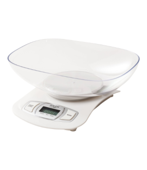 Adler AD 3137 Kitchen scales, Capacity 5 kg , Graduation 1g, Big LCD Display, Auto-zero/Auto-off, Large bowl, White | Adler | Ad