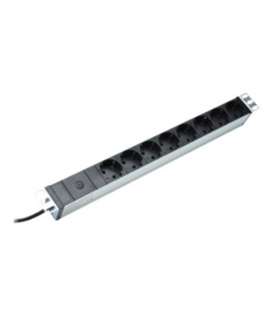 Aluminum outlet strip with pre-fuse | DN-95410 | Sockets quantity 8