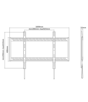 Sunne | Wall Mount | 60-100-LP | 60-100 " | Maximum weight (capacity) 100 kg | Black