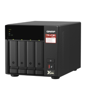 QNAP | 4-Bay QTS and QuTS hero NAS | TS-473A-8G | Up to 4 HDD/SSD Hot-Swap | AMD Ryzen | Ryzen V1500B Quad-Core | Processor freq