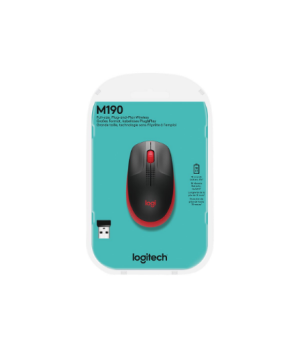 Logitech | Full size Mouse | M190 | Wireless | USB | Red