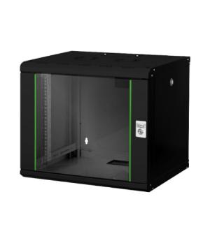 Digitus | Wall Mounting Cabinet | DN-19 09-U-SW | Black | IP protection class: IP20 Front door: Glass door, single opening Cabin