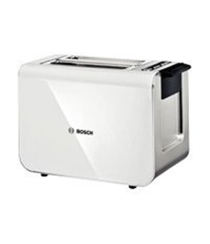 Bosch | TAT8611 | Toaster | Power 860 W | Number of slots 2 | Housing material Stainless steel | White/ silver