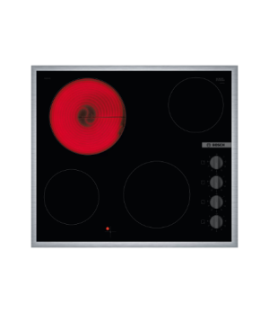 Bosch | Hob | PKE645CA2E | Vitroceramic | Number of burners/cooking zones 4 | Rotary knobs | Black