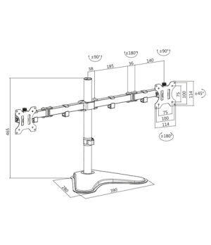 Logilink | Desk Mount | BP0045 | 13-32 " | Maximum weight (capacity) 8 kg | Black