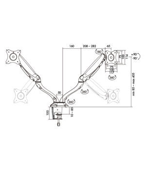 Logilink BP0041 Dual Monitor Desk mount, 13"-27",gas spring Logilink Desk Mount BP0041 13-27 " Maximum weight (capacity) 6 kg Bl