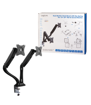 Logilink BP0041 Dual Monitor Desk mount, 13"-27",gas spring Logilink Desk Mount BP0041 13-27 " Maximum weight (capacity) 6 kg Bl