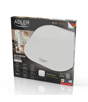 Adler Bathroom Scale | AD 8188 | Maximum weight (capacity) 180 kg | Accuracy 100 g | White