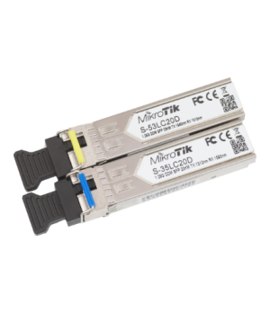 MikroTik Pair of SFP modules S-3553LC20D (S-35LC20D 1.25G SM 20km T1310nm/R1550nm + S-53LC20D 1.25G SM 20km T1550nm/R1310nm) | M