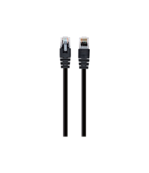 Gembird PP12-1M/BK Black Patch cord cat. 5E molded strain relief 50u"