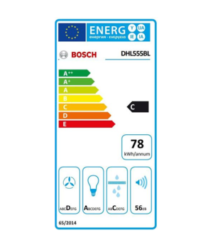 Bosch | Hood Serie 4 | DHL555BL | Energy efficiency class C | Canopy | Width 50 cm | 590 m³/h | Mechanical control | Silver | LE