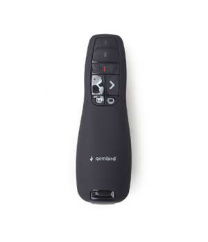 Gembird | Wireless presenter with laser pointer | WP-L-02 | Black | Depth 25 mm | Height 105 mm | Red laser pointer. 4 buttons t