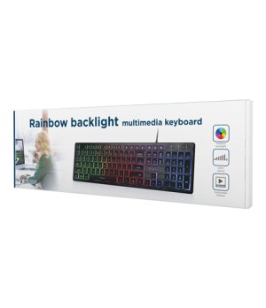 Gembird | "Rainbow" backlight multimedia keyboard | KB-UML-01 | Multimedia | Wired | US | Black | EN | 408 g | Numeric keypad