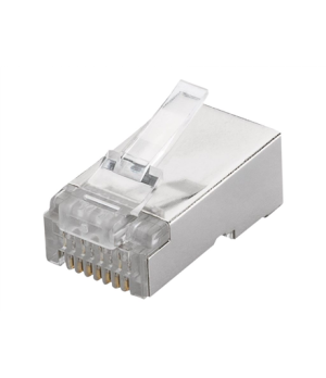 Goobay 93829 RJ45 plug, CAT 6 STP shielded | for round cable   for stranded and solid inner conductor  Technical specifications 