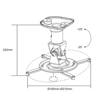 Logilink BP0003 Projector mount, ceiling, universal, 220 mm, white | Logilink