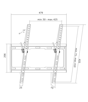 Logilink BP0012 TV Wall mount, 32–55", tilt -14°, 25 mm