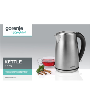 Gorenje | Kettle | K17S | Electric | 2000 W | 1.7 L | Stainless steel | 360° rotational base | Stainless steel