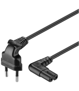 Goobay | 97350 | Euro connection cord, both ends angled | Black Euro male (Type C CEE 7/16) | Device socket C7