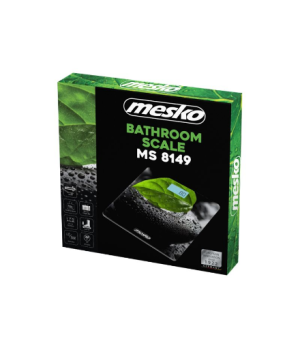 Mesko | Bathroom scales | MS 8149 | Maximum weight (capacity) 150 kg | Accuracy 100 g | Black/ green