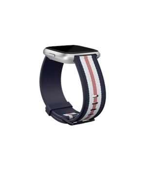 Fitbit | Versa-Lite Woven Hybrid Band, large, navy/pink | The Fitbit Versa woven hybrid band is made of polyester woven material