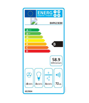 Gorenje | Hood | BHP623E8X | Energy efficiency class B | Telescopic | Width 60 cm | 610 m³/h | Mechanical control | Stainless st