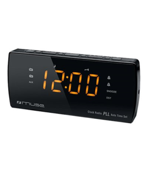 Muse | Dual Alarm Clock radio PLL | M-185CR | AUX in | Black