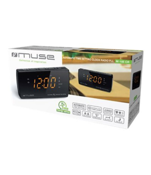 Muse | Dual Alarm Clock radio PLL | M-185CR | AUX in | Black