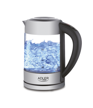 Adler | Kettle | AD 1247 NEW | With electronic control | 1850 - 2200 W | 1.7 L | Stainless steel, glass | 360° rotational base |