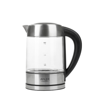 Adler | Kettle | AD 1247 NEW | With electronic control | 1850 - 2200 W | 1.7 L | Stainless steel, glass | 360° rotational base |