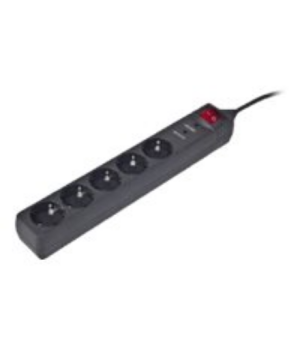 Surge Protector SPG5-C-5/ 1.5 m/ 5 Sockets/ Black