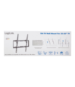 Logilink BP0037 TV Wall mount, 32"-55", tilt, small | Logilink | BP0037 TV Wall mount, 32"-55", tilt, small | 32–55 " | Maximum 