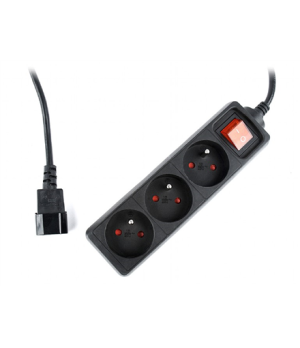 EnerGenie EG-PSU3F-01 UPS power strip, 3 FR sockets, 10 A, C14 plug, 0.6 m cable, black | EnerGenie