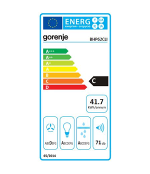 Gorenje | Hood | BHP62CLI | Energy efficiency class C | Telescopic | Width 60 cm | 435 m³/h | Mechanical control | Ivory | LED