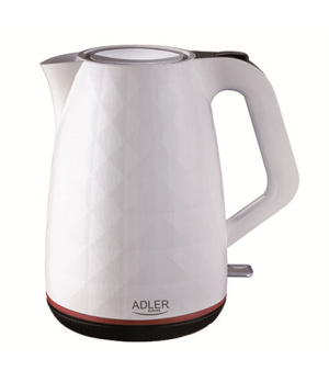 Adler | Kettle | AD 1277 | Standard | 2200 W | 1.7 L | Plastic | 360° rotational base | White