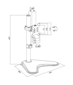 Logilink | Desk Mount | BP0044 | 13-32 " | Maximum weight (capacity) 8 kg | Black