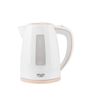 Adler | Kettle | AD 1264 | Standard | 2200 W | 1.7 L | Plastic | 360° rotational base | White